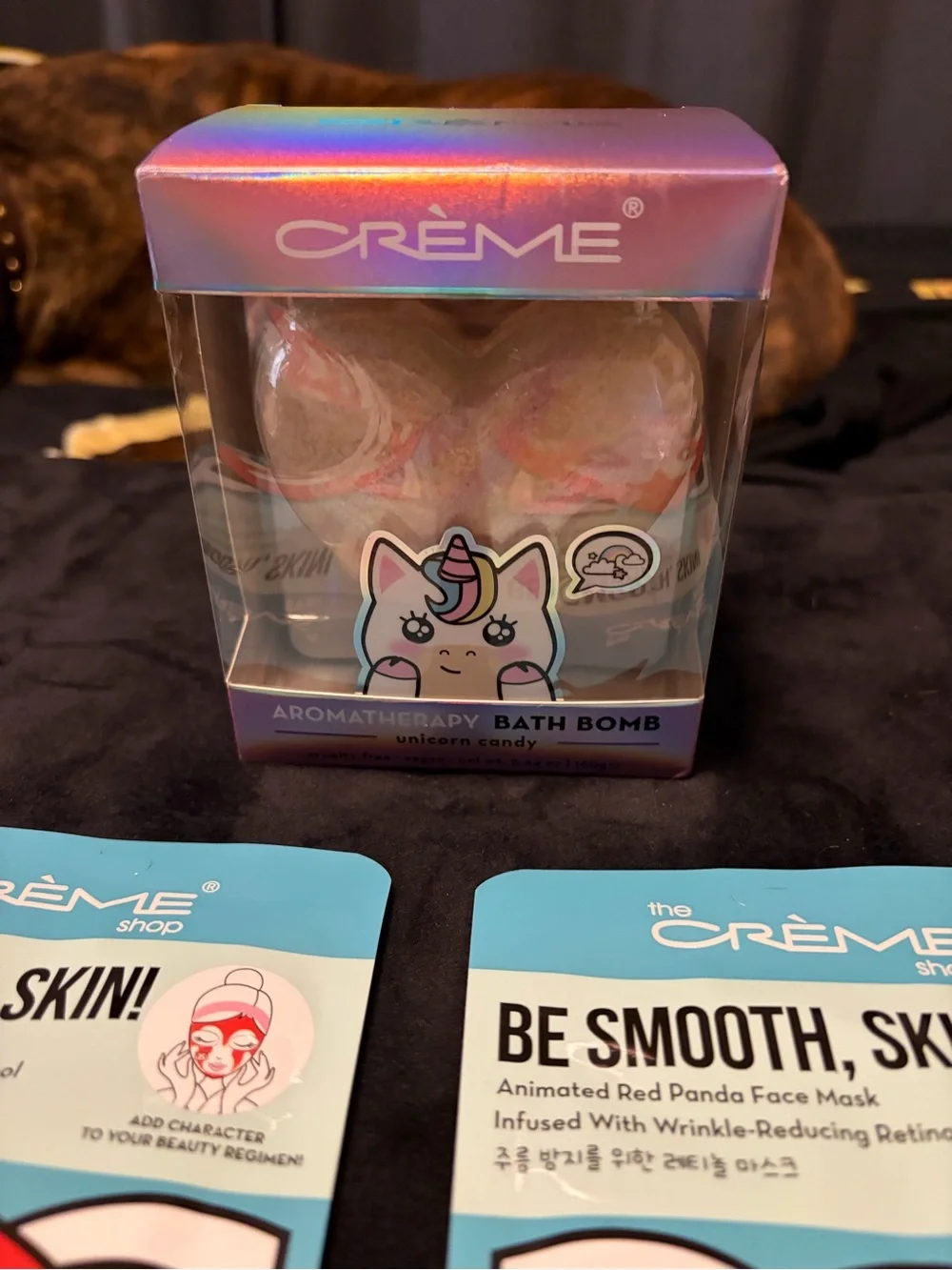 The Creme Shop Bath, Skincare, & Lip Bundle w/ Lavender Terrycloth headband NWT